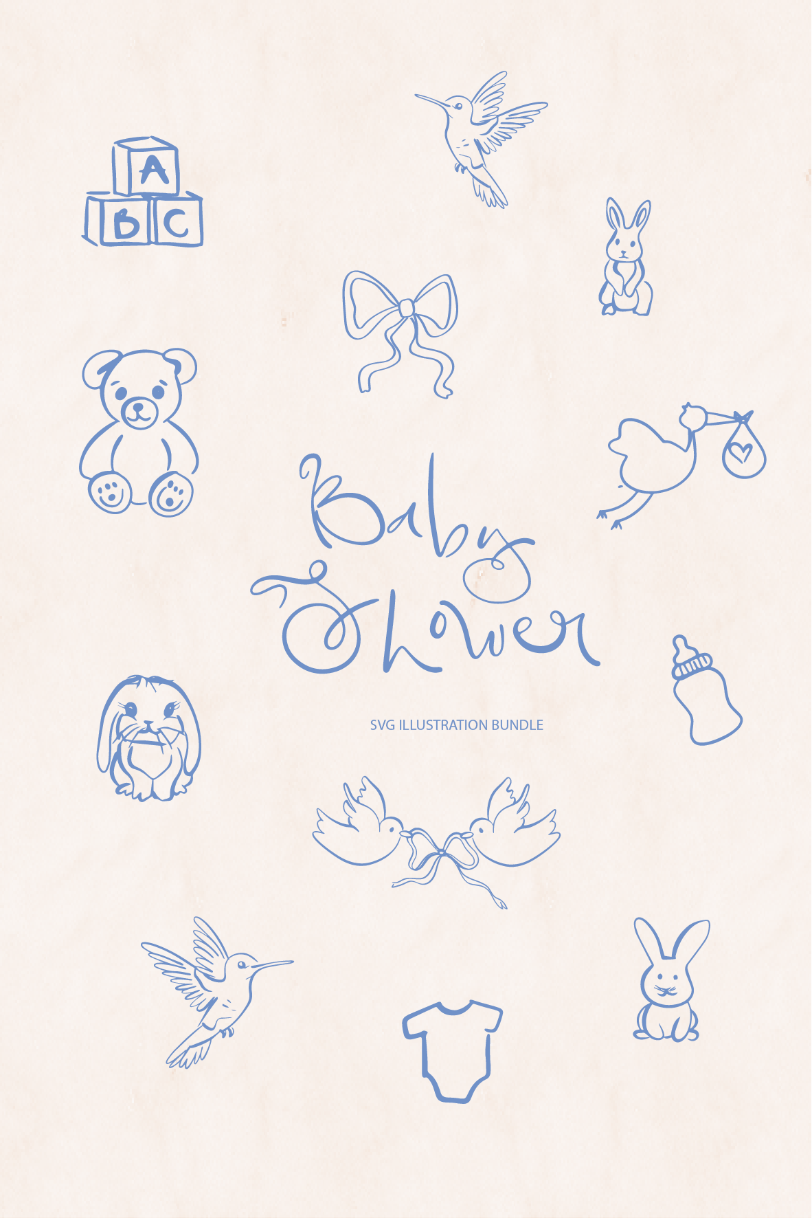 Baby Shower Illustrations SVG Bundle