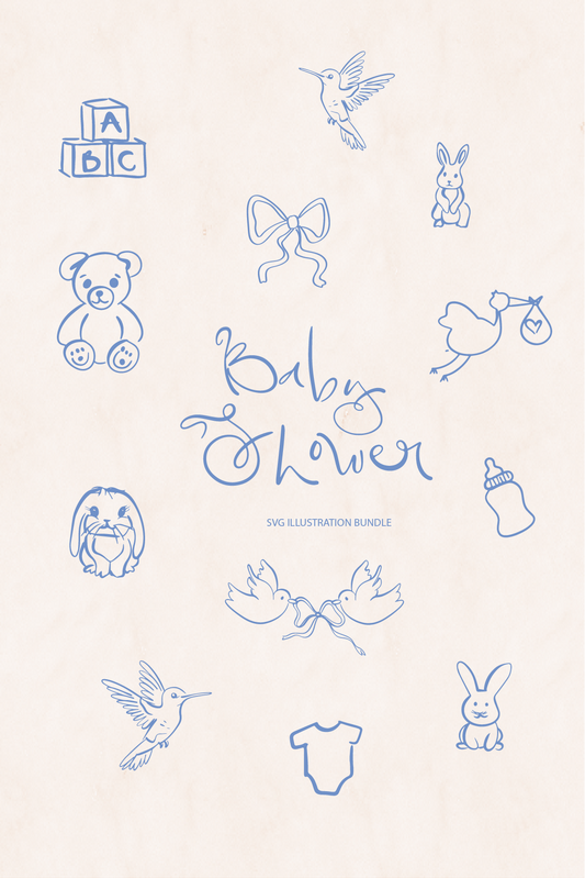 Baby Shower Illustrations SVG Bundle