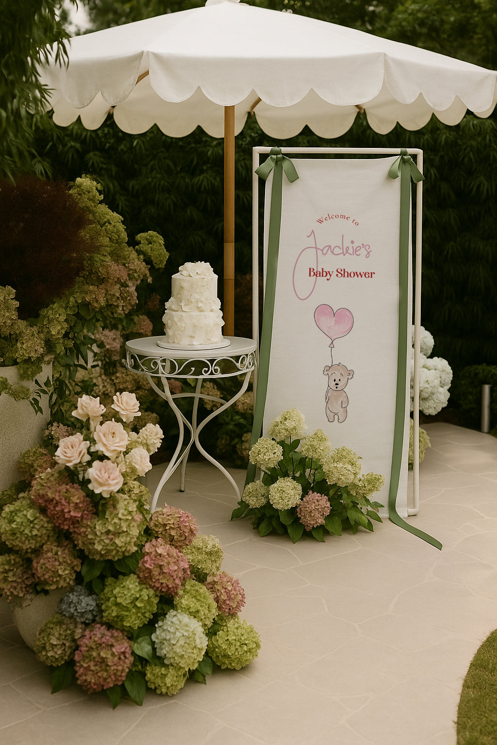Size 3 Linen Sign - Baby Shower