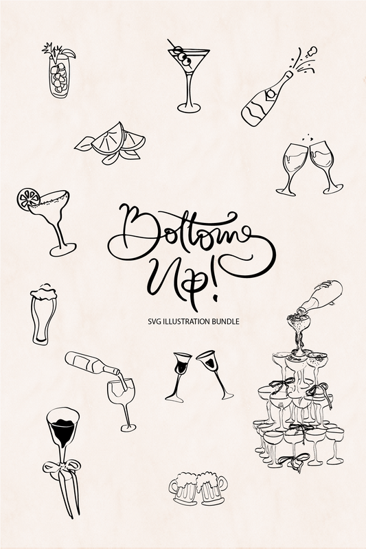 Bottoms Up Illustrations SVG Bundle