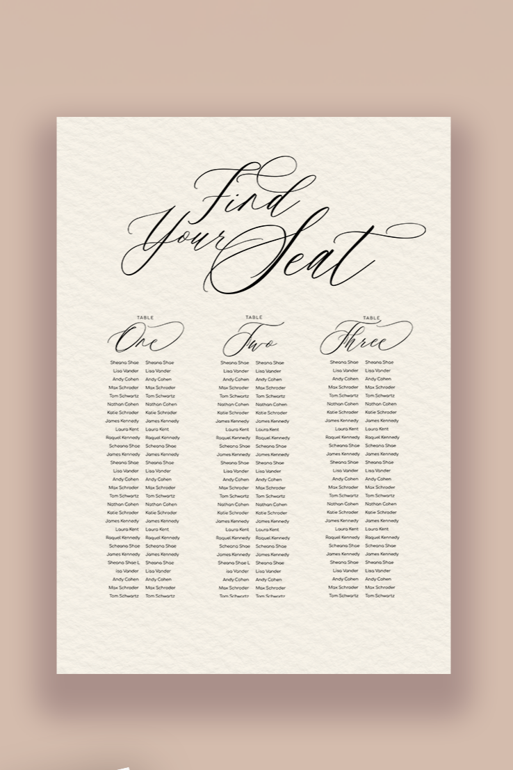 Fleur Seating Chart Template