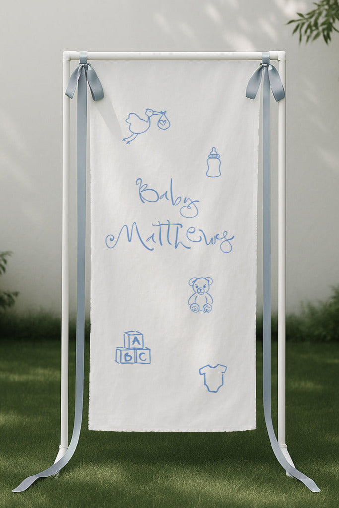 Size 2 Linen Sign - Baby Shower