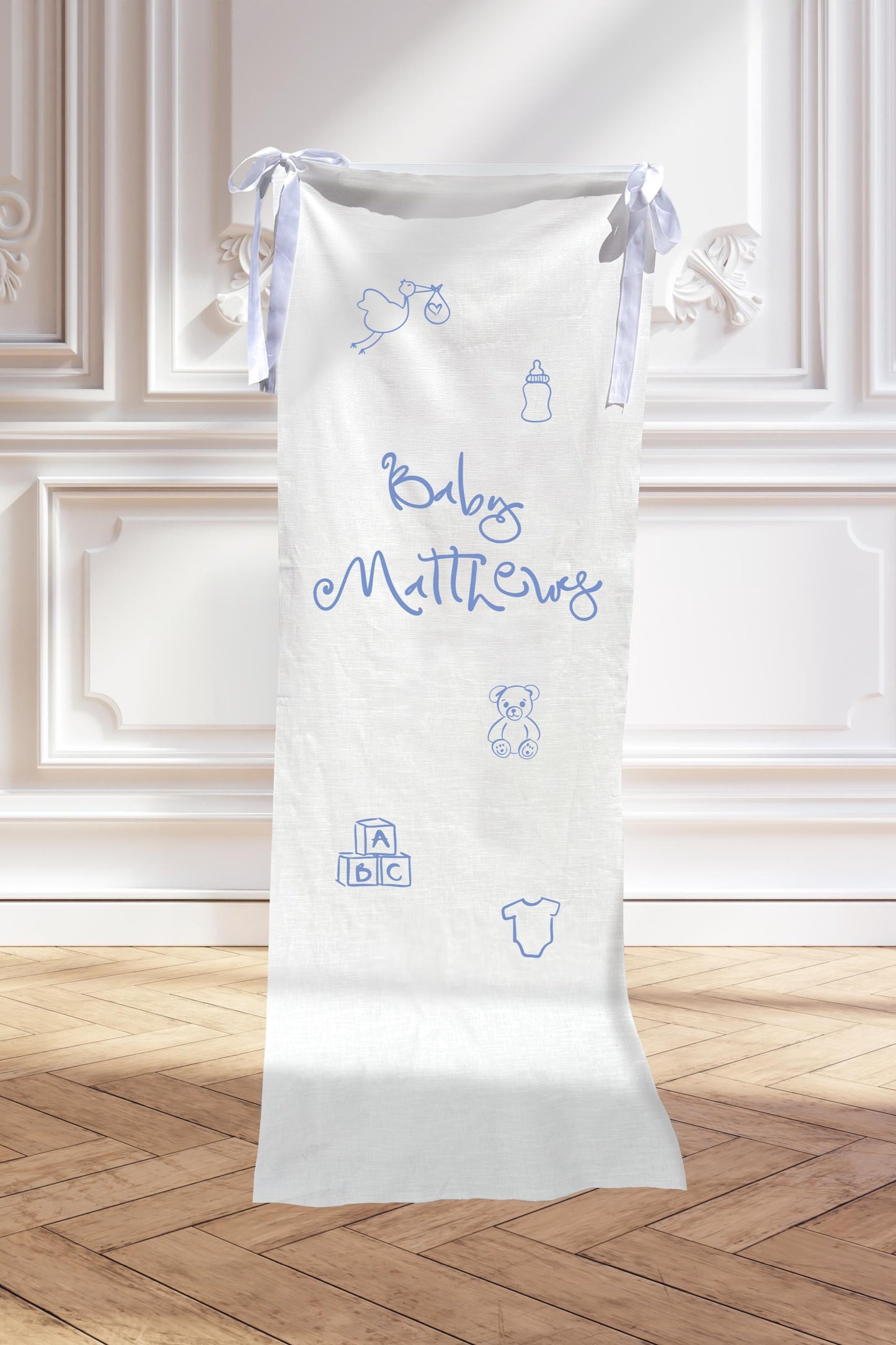 Size 3 Linen Sign - Baby Shower