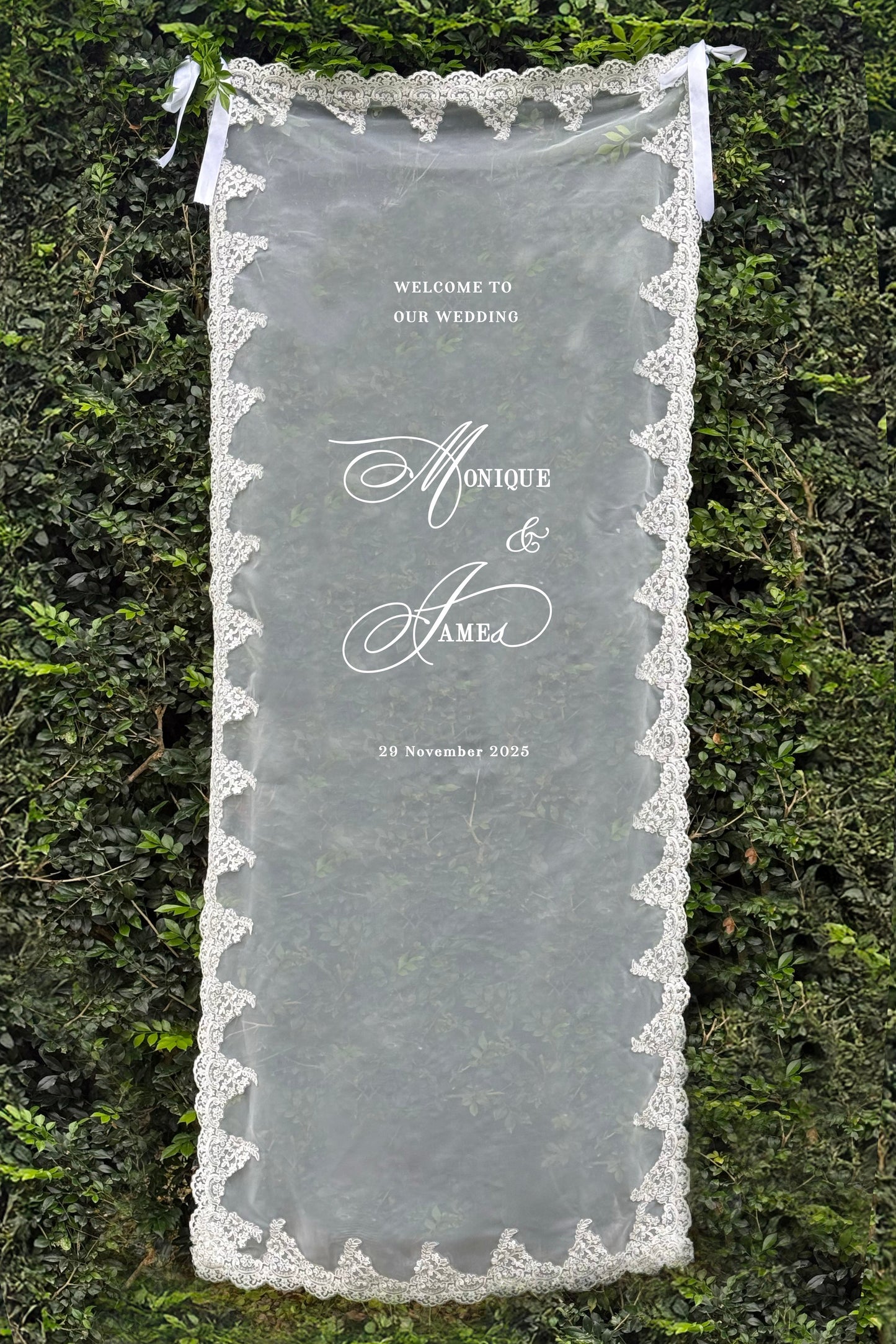 Large Lace Welcome Sign