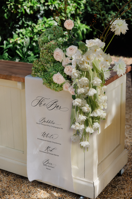 Size 1 Linen Sign - Bar Sign - Fleur Design