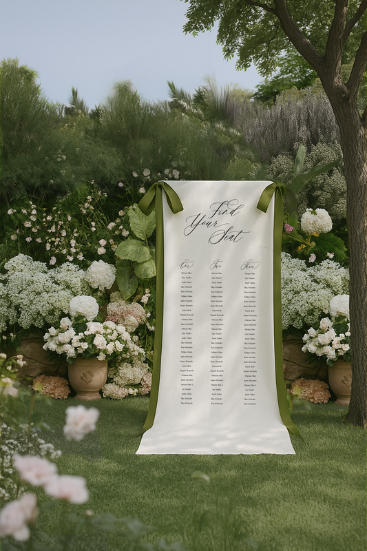 Size 3 Linen Sign - Seating - Fleur Design