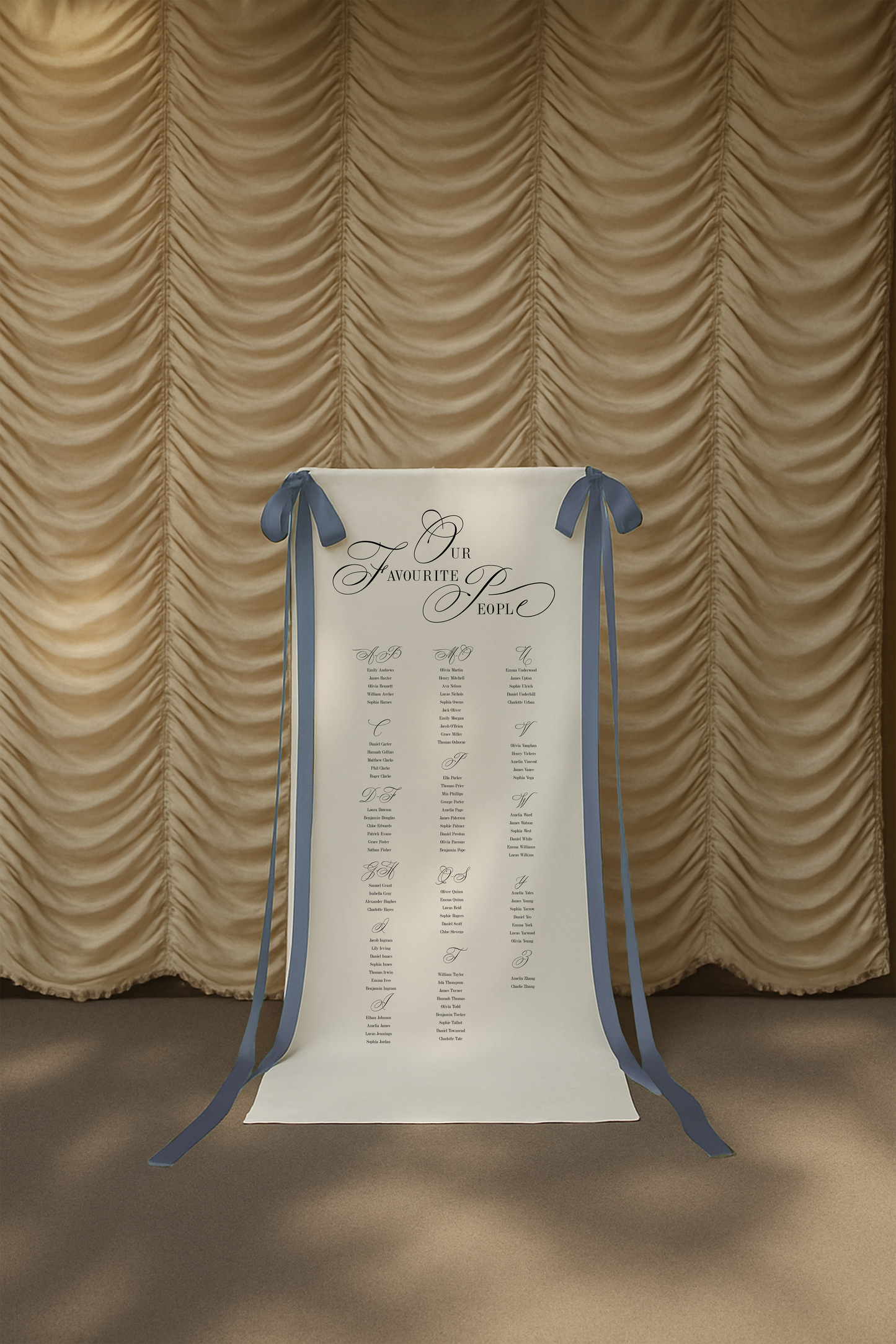 Size 3 Linen Sign - Seating Sign - Swan Lake Design