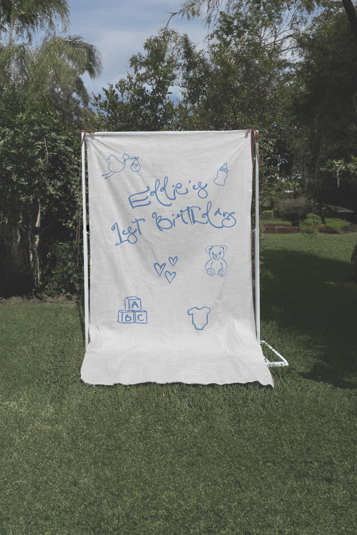Size 5 Linen Sign - Birthday Party