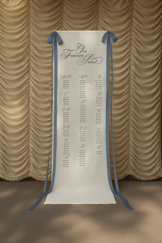 Size 4 Linen Sign - Seating Sign - Swan Lake Design