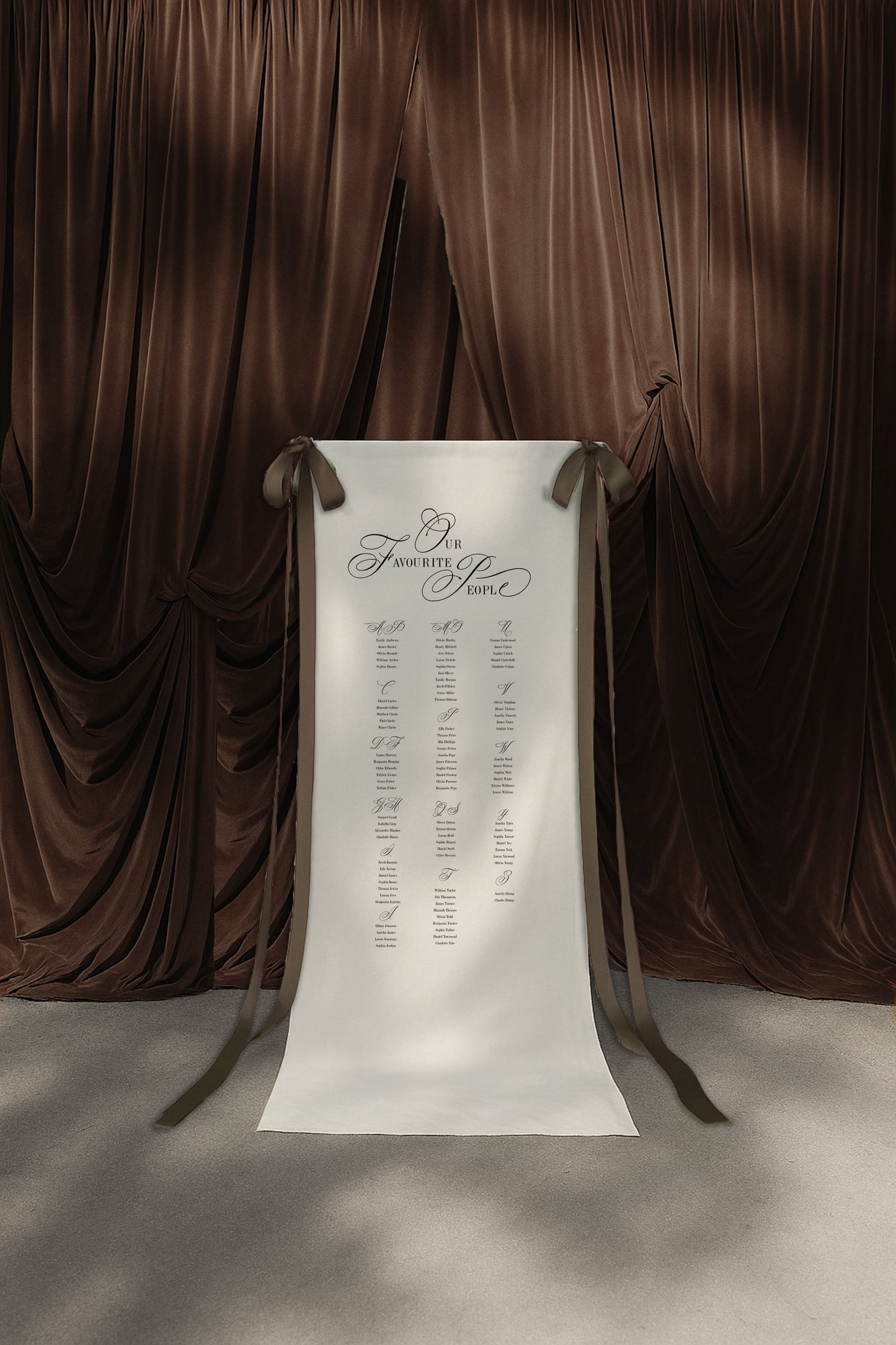 Size 3 Linen Sign - Seating Sign - Swan Lake Design