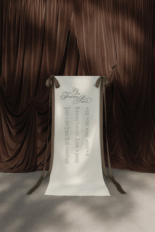 Size 3 Linen Sign - Seating Sign - Swan Lake Design