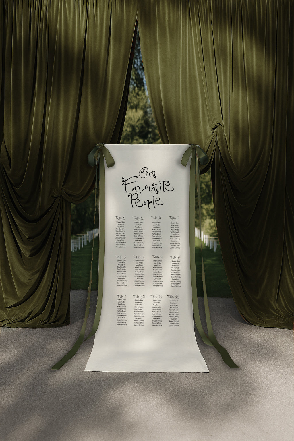 Size 3 Seating Linen Sign